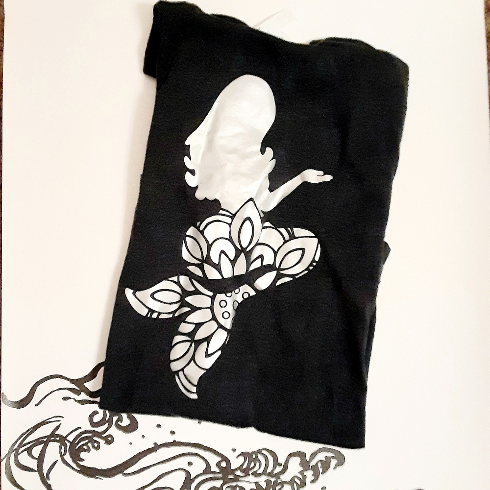 Mermaid T Shirt Navy Silver Short Sleeve Tee